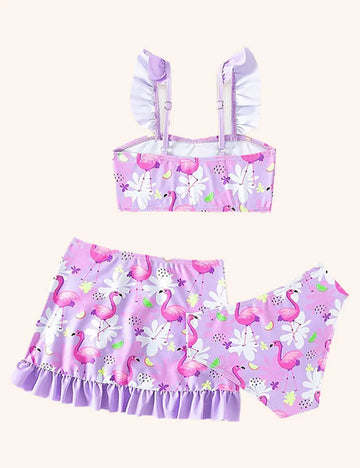 Flamingo Printed Swimsuit Set